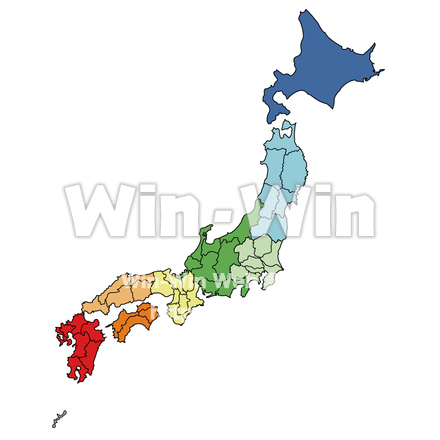 日本地図のCG・イラスト素材 W-001678