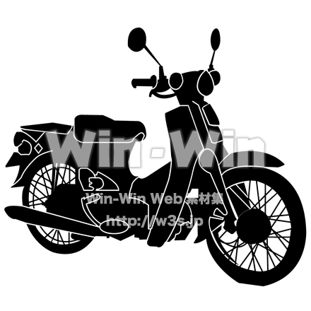 オートバイのシルエット素材 W-000388