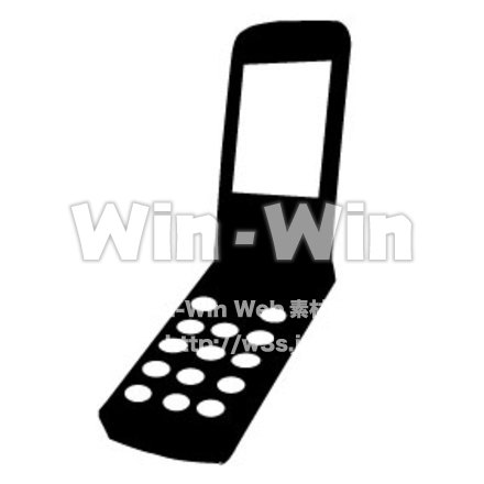 携帯電話のシルエット素材 W-000346