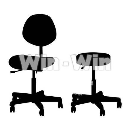 椅子のシルエット素材 W-000305