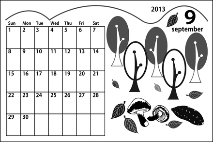 2013年9月カレンダー D-000673 のカレンダー