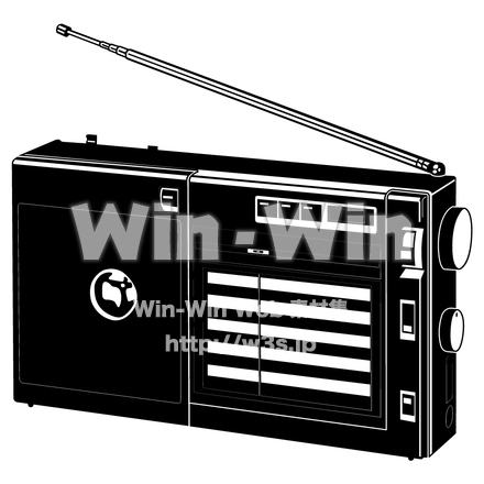 ラジオのシルエット素材 W-001097