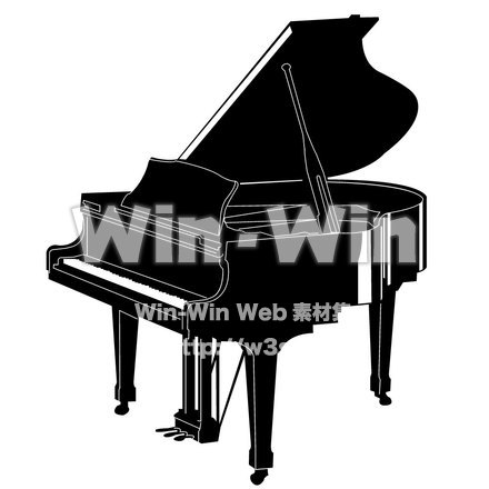 グランドピアノのシルエット素材 W-000295