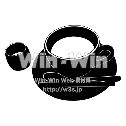 コーヒーカップのシルエット素材 W-000994