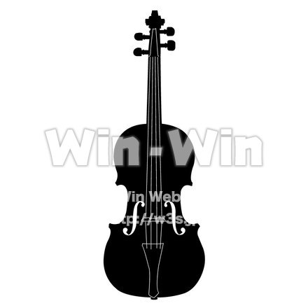 バイオリンのシルエット素材 W-000335