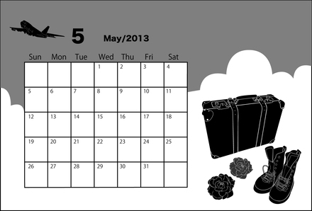 ５月のカレンダー D-000567 のカレンダー