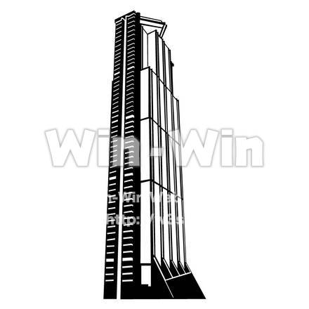 タワービルのシルエット素材 W-000360