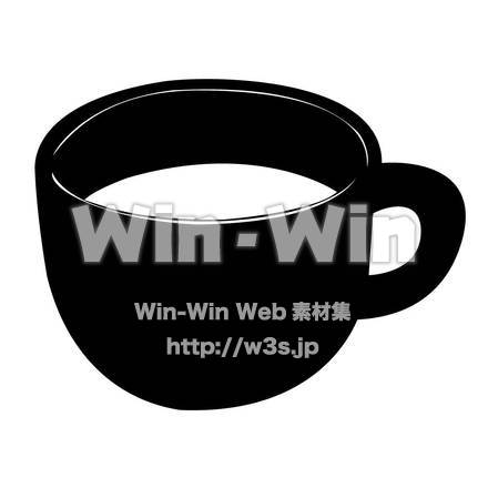 コーヒーカップのシルエット素材 W-000301
