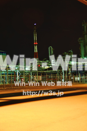 工場夜景の写真素材 W-002719