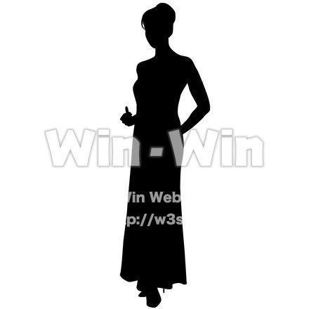 ドレスの女のシルエット素材 W-003386