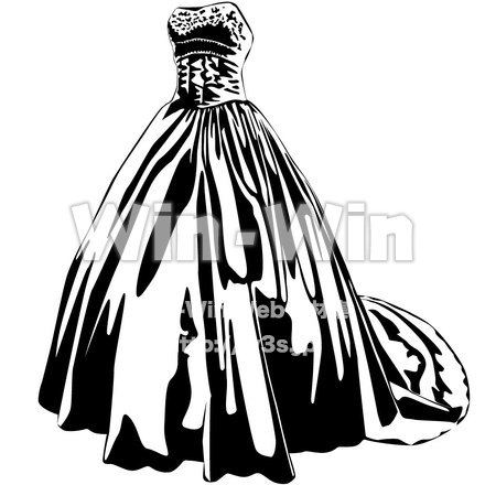 ウエディングドレスのシルエット素材 W-003392