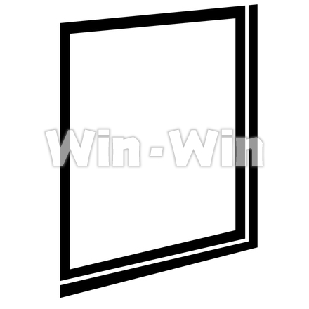 窓枠2のシルエット素材 W-002585