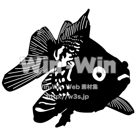 金魚　その1のシルエット素材 W-003252