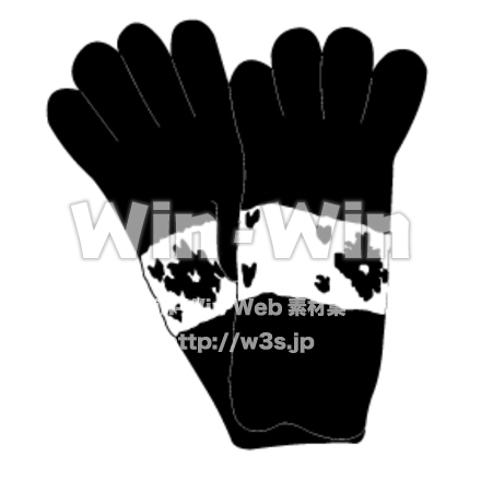 手袋のシルエット素材 W-002971
