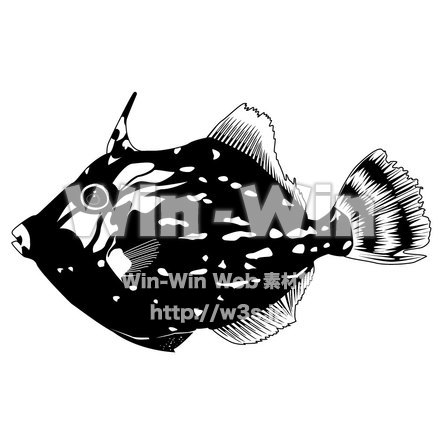 魚のシルエット素材 W-002865