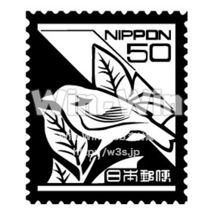 切手のシルエット素材 W-003712