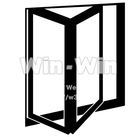 窓枠6のシルエット素材 W-002858