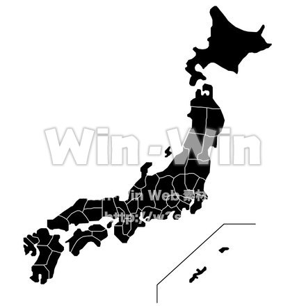 日本地図のシルエット素材 W-002055