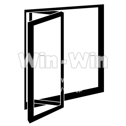 窓枠７のシルエット素材 W-002862