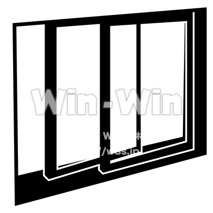 窓枠1のシルエット素材 W-002582