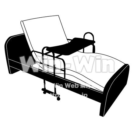 介護ベッドのシルエット素材 W-002051