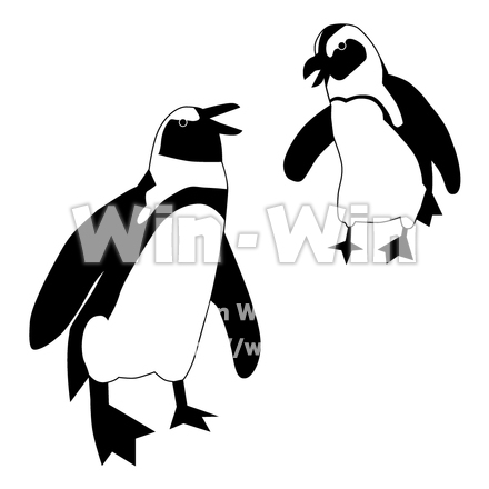 ペンギンのシルエット素材 W-002391