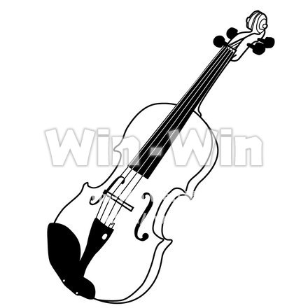 バイオリンのシルエット素材 W-003395