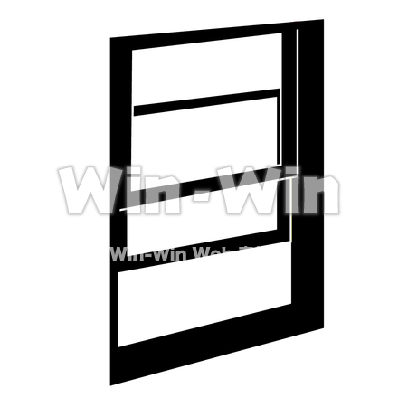 窓枠8のシルエット素材 W-002864