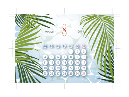 カレンダー（８月） D-003822 のカレンダー