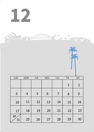 12月カレンダー D-005519 のカレンダー