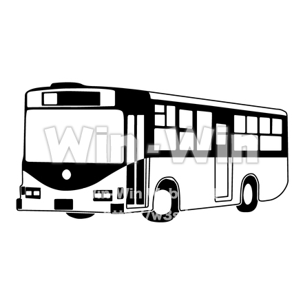 バスのシルエット素材 W-005470