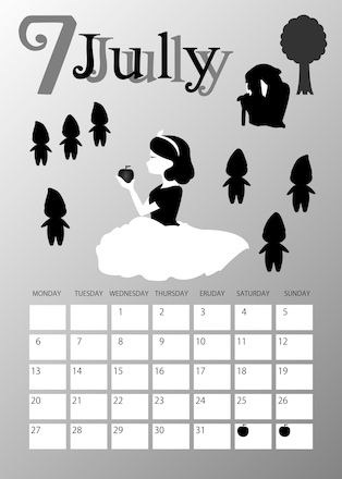 白雪姫_カレンダー D-005784 のカレンダー