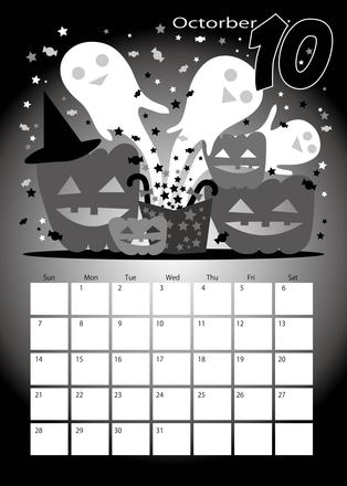 カレンダー10月 D-005177 のカレンダー