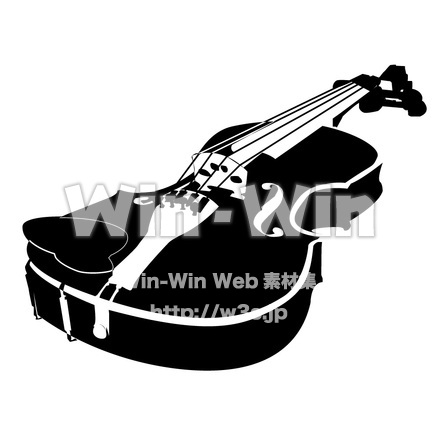 バイオリンのシルエット素材 W-004896
