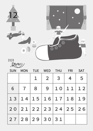 2020年12月カレンダー小人の靴屋 D-005888 のカレンダー
