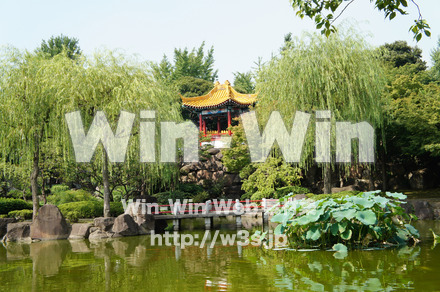 大師公園内　中国式公園「潘秀園」の写真素材 W-005086