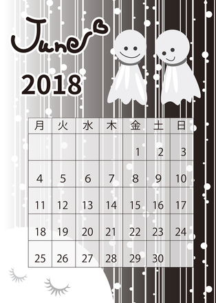 2018年6月のカレンダー D-004930 のカレンダー