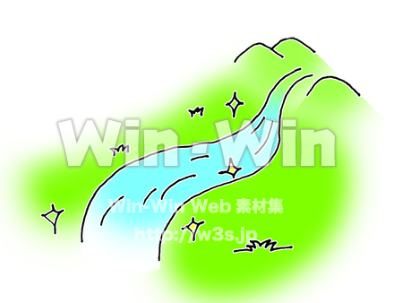 綺麗な川のCG・イラスト素材 W-005772