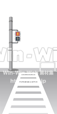 横断歩道　赤信号のCG・イラスト素材 W-005725