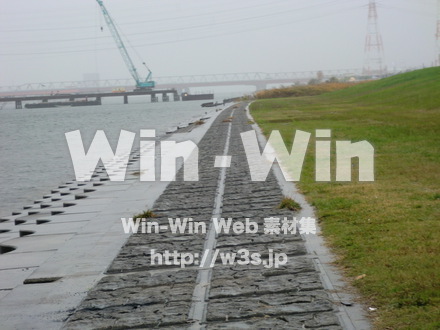 江戸川　雨15の写真素材 W-005896