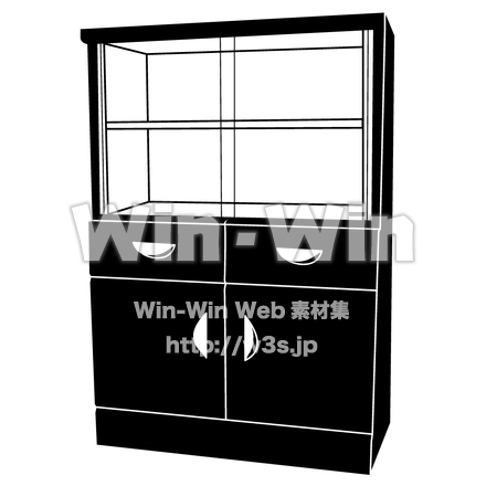 食器棚のシルエット素材 W-004143