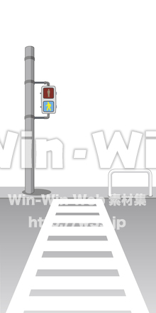 横断歩道青のCG・イラスト素材 W-005726