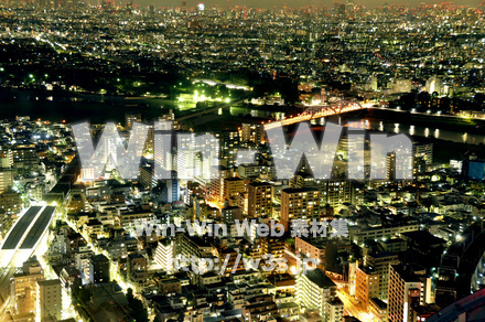 丸子橋上空の写真素材 W-005519