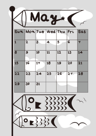 2016年5月カレンダー D 004245 カレンダー のデザイン Win Winweb素材集