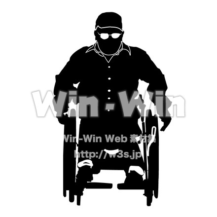車椅子のシルエット素材 W-004903