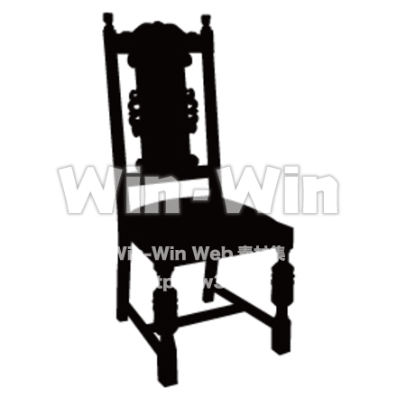 アンティーク椅子のシルエット素材 W-006341