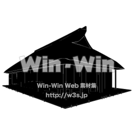 古民家のシルエット素材 W-006101