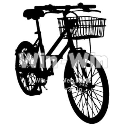 自転車のシルエット素材 W-006102