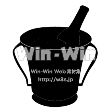 ワインクーラーとワインのシルエット素材 W-006600