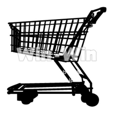 ショッピングカートのシルエット素材 W-006338